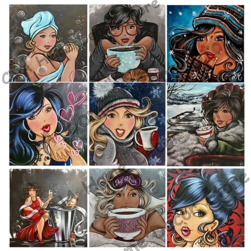 5D diamond cross stitch kits crystal full mosaic Cartoon Beauty decorative Diy Embroidery Diamond painting cartoon wall stickers