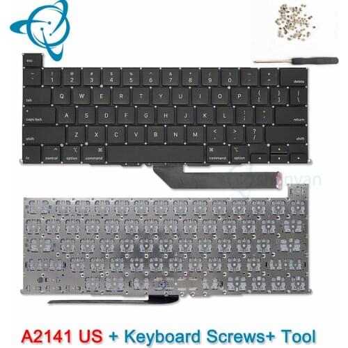 New A2141 US Keyboard With Bcklight + Screws + Tool For Apple Macbook Pro 16" US English A2141 Keyboard Replacement 2019 2020