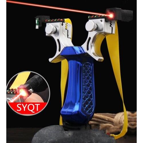 New Kids Games Toys Laser Aiming Slingshot Can Choose Large Power Outdoor Hunting Slingshot Use Flat Leather Rubber Band