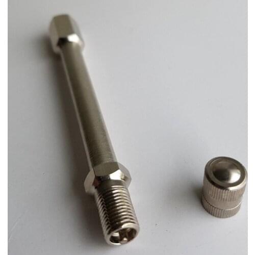 Wholesale 100pcs/lot TYRE VALVE EXTENSIONS BRASS TWIN WHEEL TRUCK LORRY CAR ADAPTER 90mm with Caps