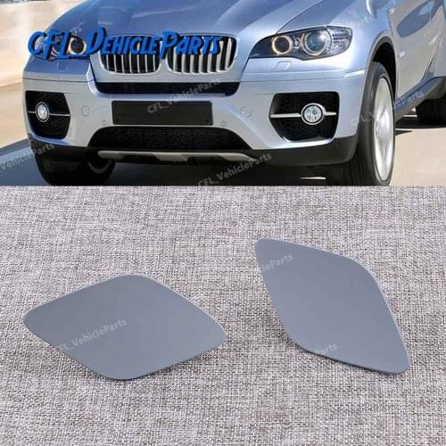 Pair L + R Headlight Washer Spray Nozzle Cover Cap Lid Primed 51657052427 51657052428 For BMW X5 E70 X6 E71 E72 2008-2013
