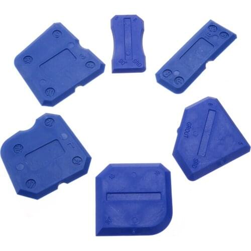 6pcs Plastic Silicone Grout Caulking Tool Silicone Sealent Scraper For DIY Tile Corner Finishing Cleaning Caulking Hand Tool