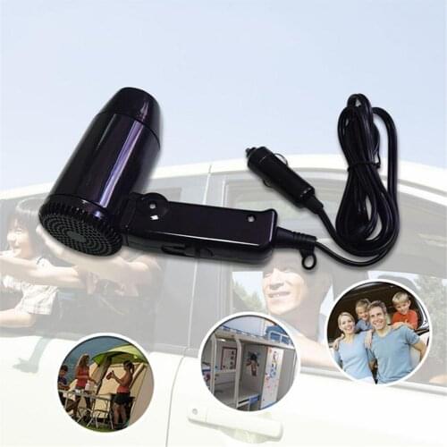 Portable 12V Folding Hair Drier Car-styling Hair Drier Car Hair Drier For Car RV Boats Motorhome Trucks Trailer Travel Camping
