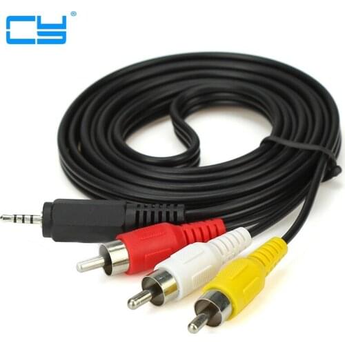3.5mm Jack para 3 x RCA Phono Chumbo Audio/Video AV Cabo de 3.5mm para AV Cabo De Video Para A Rede Media Player 1.5 m/5FT