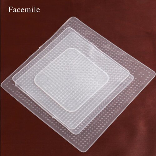 4Pcs Food Fresh Keeping Silicone Stretch Lids Saran Wraps Seal Vacuum Cover Lid Multifunctional Kitchen Accessories Tool Gift