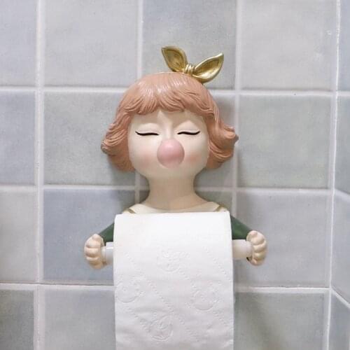 Cute Girl Toilet Paper Holder Bathroom Tissue Holder Paper Rack Toilet Roll Holder Tissue Case Bathroom accessories