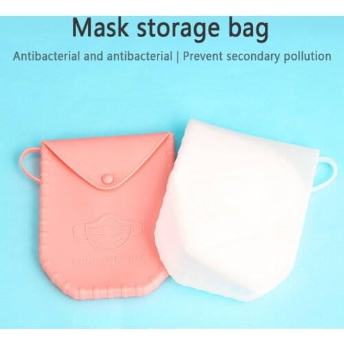 Foldable Mask Cover Bag Portable Dustproof Antibacterial Mask Clips Disposable Nosemask Storage Case Container Child Cartoon Box