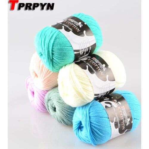 TPRPYN 1Pc=50g 120M Crochet Milk cotton Knitting Yarn Hand knitted Warm Baby Yarn for Hand Knit DIY Scarf blanket line threads