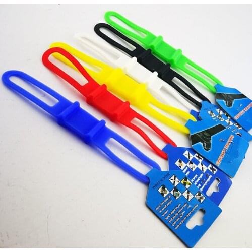 Bicycle Handlebar Silicone Elastic Belt Bike Light Strap Bandage Torch Bands Flashlight Clip Bicycle Light Holder &T8