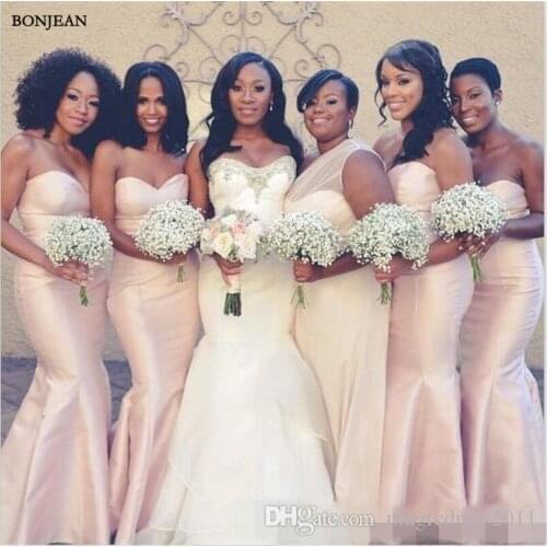 Hot Pink Long Bridesmaid Dress Mermaid Sweetheart Formal Dress Satin Sexy Bridesmaid Dresses Custom Made