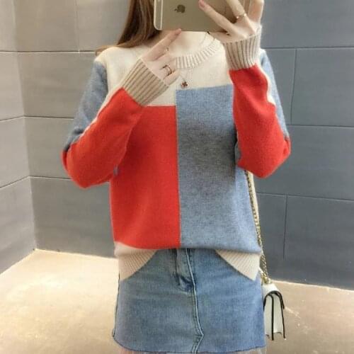 Woman Sweaters Pullover Pullover Womens Loose Autumn Winter Assorted Colors Long-Sleeved Knitted Top Femme Chandails