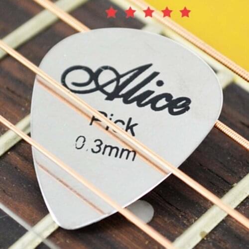 1 Pc Alice 0.3mm Metal Acoustic Electric Guitar Bass Rock Pick Durable Stainless Steel Thin Mediator Guitarra