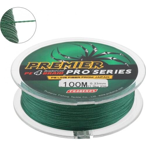 100M 110Yards Green PE Braided Fishing Line 4 Strands 6 8 10 15 25 35 40 50LB Multifilament Fishing Line