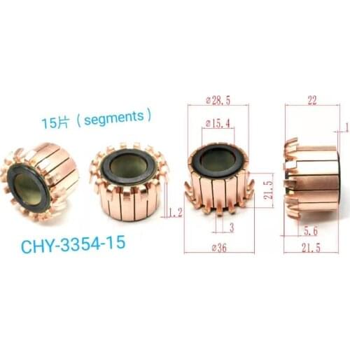 15.4x28.5x22mm 15p Copper Bars Alternator Electric Motor Commutator Copper Commutator Armature Commutator