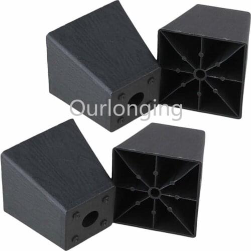 4PCS 97x98x65mm Plastic & Metal Furniture Leg Table Cabinet Bed Black Leg