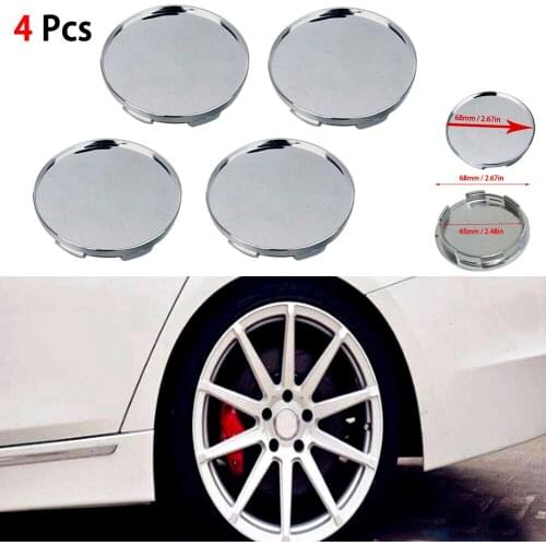 4Pcs/lot 68MM Chrome Car Wheel Center Hub Caps Badge Emblem Sticker Decal Wheel Rim Dust-proof Cover for 56mm Logo Badge