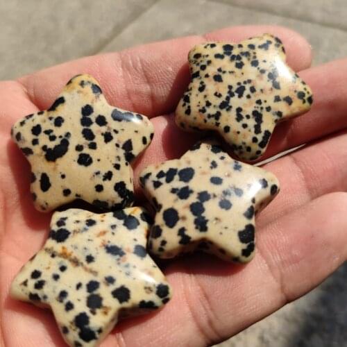 4pcs Natural balmatin crystal hand-polished pentagram reiki healing decoration