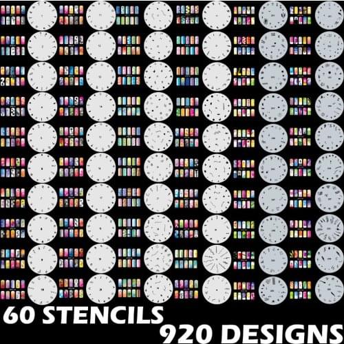 920 DESIGNS Airbrush Nail Art STENCIL Template Kit Paint stamp tool stamping plate image manicure plates Paint 60 Sheets /lot