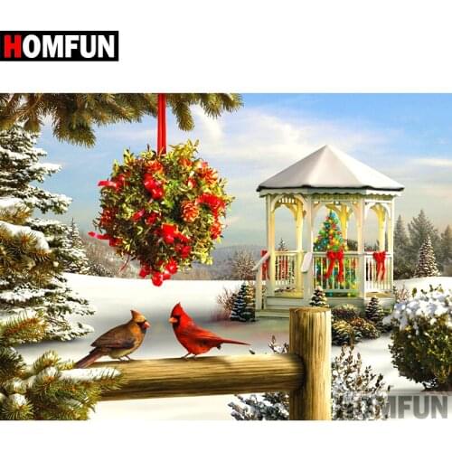 HOMFUN Full Square/Round Drill 5D DIY Diamond Painting "Bird flower" Embroidery Cross Stitch 5D Home Decor Gift A09554