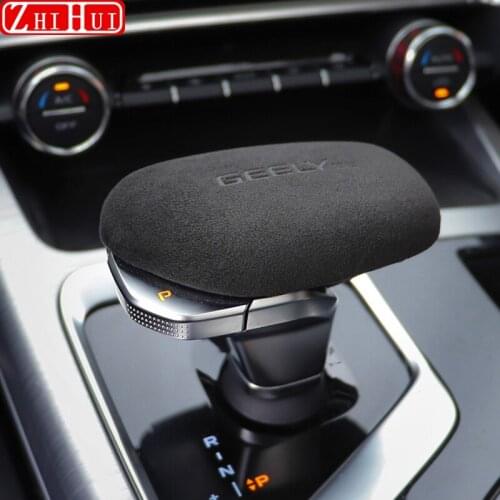 Car Styling Gear Shift Knob Cover Shift Head Suede ABS Sticker For Geely Tugella Xingyue FY11 2019 2020 2021 Accessories