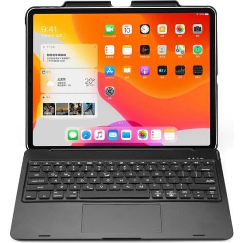 Wireless Bluetooth English Keyboard Case for iPad Pro 12.9 inch 2020 Rechargeable keyboard with Pen Slot Charging Trackpad