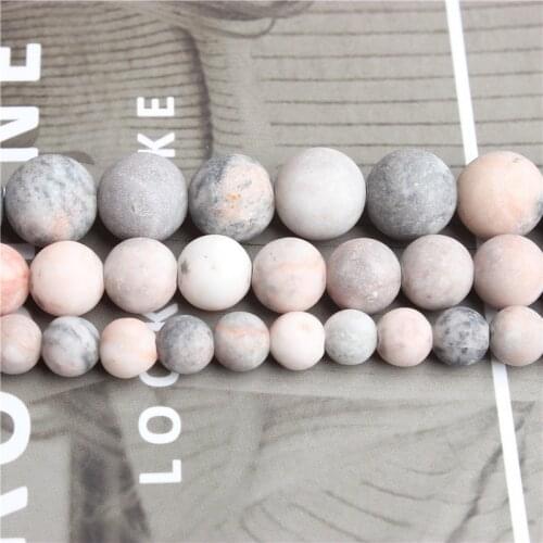 Linxiang natural jewelry powder zebra Beads 4 / 6 / 8 / 10 / 12mm suitable for jewelry making DIY Bracelet Necklace