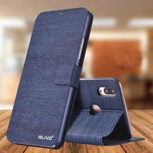 ALIVO For BBK VIVO V9 6.3"case,wood pattern PU leather+PC Flip Stand Case with Magnetic buckle+Card Pocket for vivo v9 6.3"cover