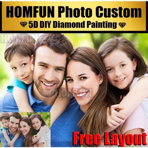 HOMFUN 5D DIY Diamond Painting Private custom Photo Custom Make Your Own Diamond Painting Full Diamond Rhinestone Embroidery