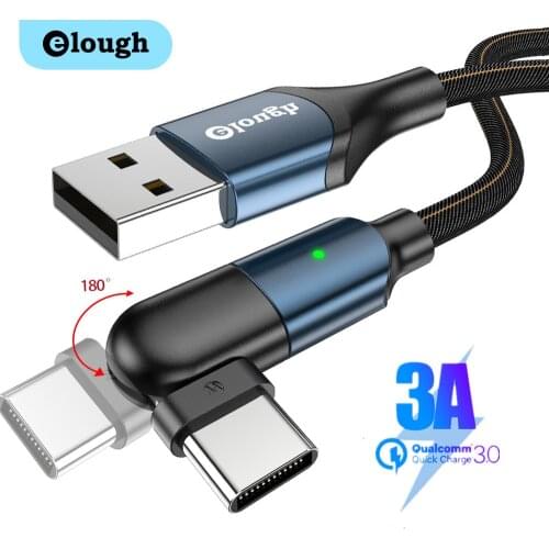 Elough Cable USB Type C 3A USB C Magnetic Cable Micro USB Cord Charger for iPhone 11 12pro Max Xiaomi 180 Rotation Fast Charge