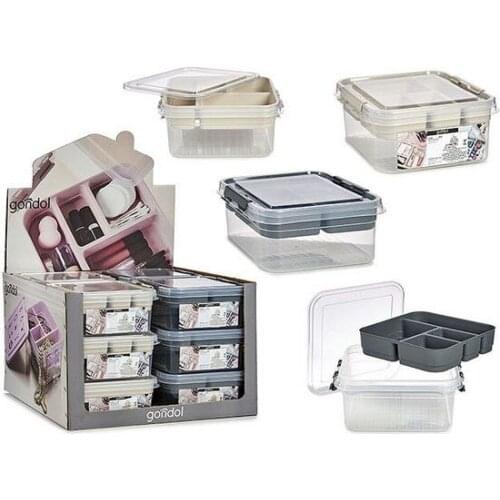 Box with compartments With lid (24,5 x 11,5 x 26 cm)