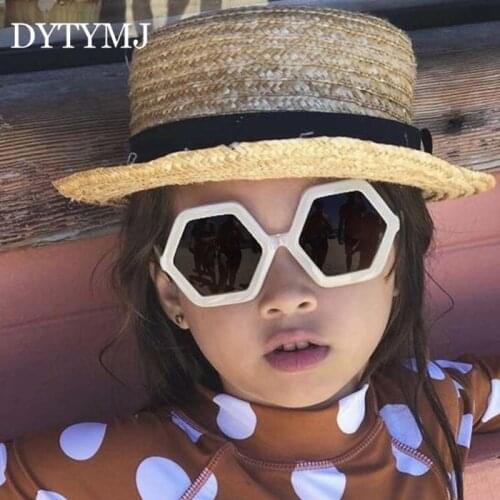DYTYMJ Polygon Childrens Sunglasses Personality Round Sunglasses Baby Anti-UV Glasses Candy Color Cute Shades Glasses