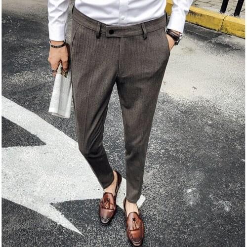 2021 New style Mens Brand clothing Business leisure suit Pants/Male High quality pure cotton leisure suit Trousers 28-36