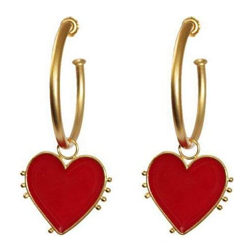 New Women Earings Fashion Jewelry Female Big Heart Street Snap Bohemia Style Gold Irregular Earrings for Women Long Earrings