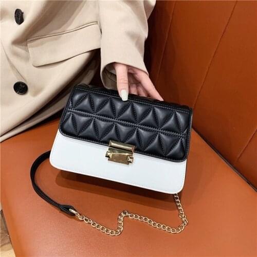 New Famous Designer Diamond Lattice Chain Shoulder Messenger Bags High Quality Women Purse and Handbags Fashion Small Square Bag