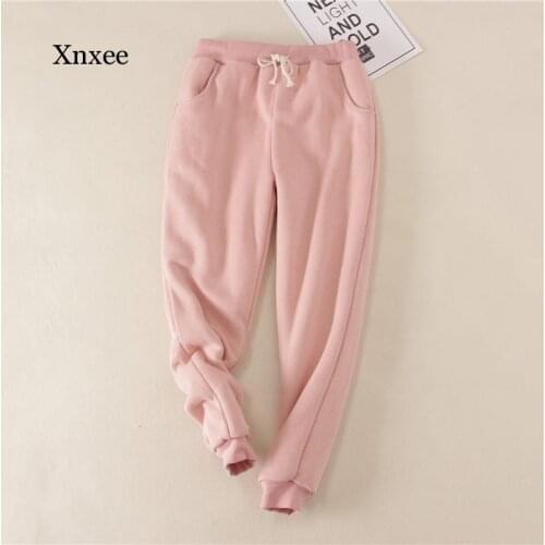 Lambskin Sweatpants Winter Womens Plus Size Velvet Autumn and Models Loose Thickening Was Thin Warm Pants
