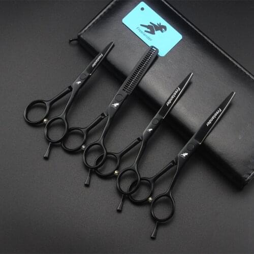 4" 5" 5.5" Professional hair Scissors Beard Trimming Grooming 440c Black Moustache Shears Hair Cutting Scissors Barber Scissors