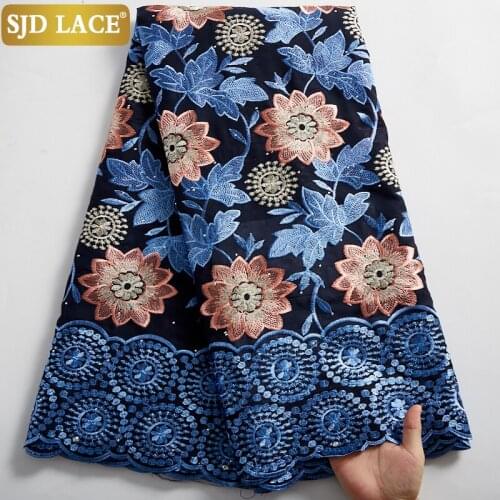 SJD LACE 2021New Arrival Swiss Voile Lace Embroidery Flower African Dry Lace Fabric For Nigerian Wedding Party Material SewA2491