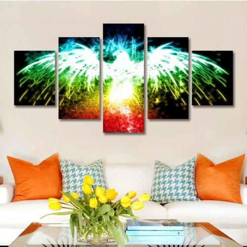 Modern wall art animal eagle fractal abstract home decoration painting picture canvas