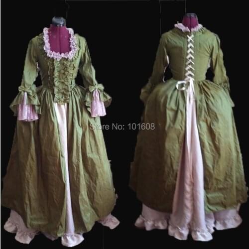 Tailored!Royal Green Halloween Colonial Georgian Civil war 18th Rococo Marie Antoinette DRESS Victorian dresses HL-380