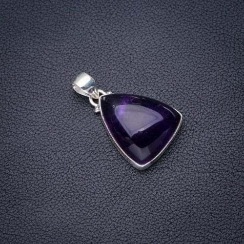 StarGems Natural Amethyst Handmade 925 Sterling Silver Pendant 1.5" E4166