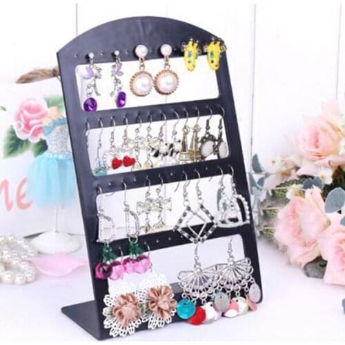 Simple Fashion 4 Layers 24 Pairs Earrings Acylic Display Rack Stand Holder Organizer Jewelry Display Stands Accessories VL