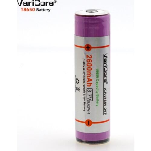 VariCore 100% Protected New Original 18650 ICR18650-26FM 2600 mAh Lithium Ion 3.7 V Battery With PCB For Flashlight 100% Protect