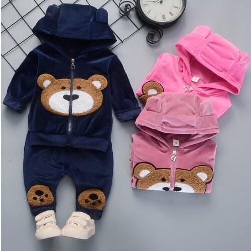 Spring Baby Boys Clothing Suit Winter Thick Plush Children Clothes Coats+Pants Baby Girls Tracksuit Autumn Toddler Kids Outfits