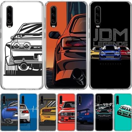 Japan JDM Sports Car Comic Phone Case for Huawei P30 P40 P20 P10 Mate 20 10 30 Lite Pro P Smart Z Plus + Art Shell Cover Coque