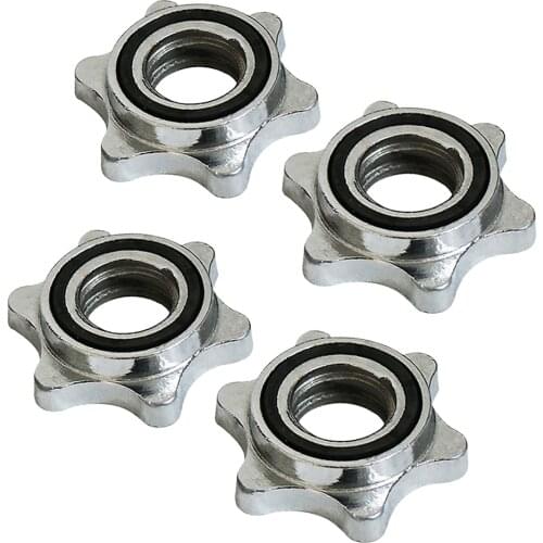 4x 1'' Dumbbell Spin Lock Barbell Hex Nut Screw Collar Weight Lifting Bar Clamps