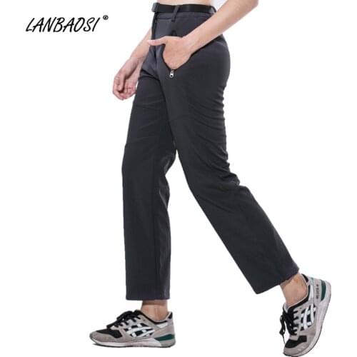 2019 Womens Outdoor Soft Shell Fleece Pants Waterproof Skiing Snowboard Trekking Hiking Climbing Trousers 9 Solid Colors