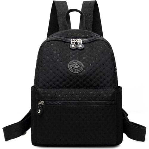 Female Pack High Quality Nylon Backpack Fashion Bagpack Shoulder Back Bag Simple Backpacks for Girls Portable Bookbag