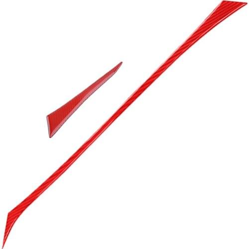 1 Pair Interior Dashboard Cover Trim Strip Sticker Red Carbon Fiber Fit For Infiniti Q50 Q60 2014 2015 2016 2017 2018 2019 LHD