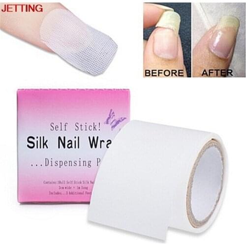 JETTING 1 Roll Silk Fiberglass Nail Wrap Sticker Self Stick Reinforces Nail UV Gel Extension Nail Art Tips