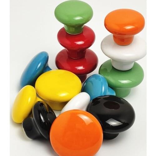2pcs/Lot Ceramic Single Knobs Round Various Color Furniture Handle Drawer Knob Pulls Closet Cupboard Cabinet Pulls Dia.33mm/39mm